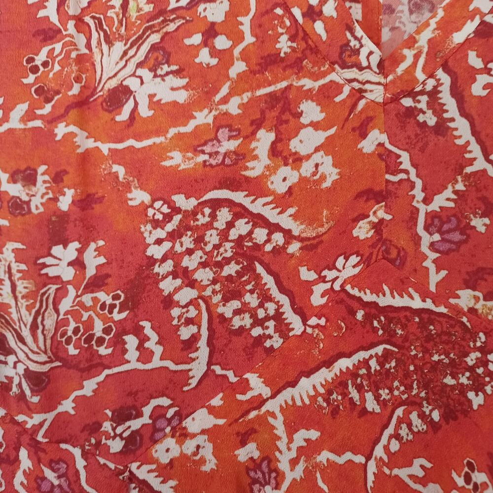 IRO Variety Ruffled Paisley Mini Dress Orange FR 38 US 6 - Picture 16 of 16